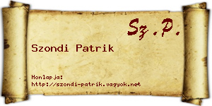 Szondi Patrik névjegykártya